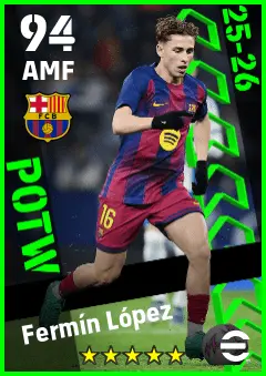 Fermin Lopez eFootball 2026 player card — 94 OVR AMF