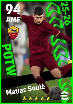 Matias Soule eFootball 2026 player card — 94 OVR AMF
