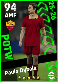 Paulo Dybala eFootball 2026 player card — 94 OVR AMF
