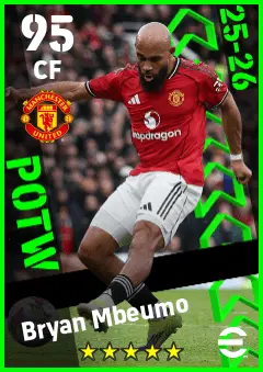 Bryan Mbeumo eFootball 2026 player card — 95 OVR CF