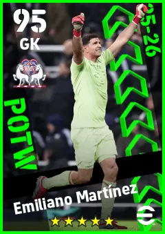 Emiliano Martinez eFootball 2026 player card — 95 OVR GK