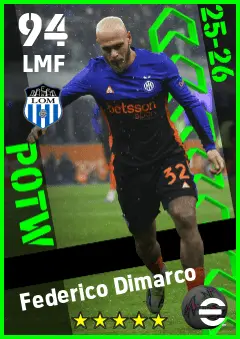 Federico Dimarco eFootball 2026 player card — 94 OVR LMF
