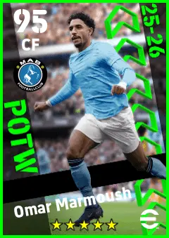 Omar Marmoush eFootball 2026 player card — 95 OVR CF