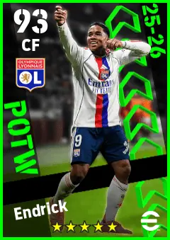 Endrick eFootball 2026 player card — 93 OVR CF