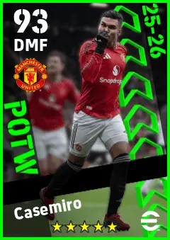 Casemiro eFootball 2026 player card — 93 OVR DMF