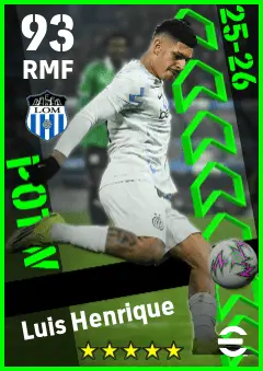Luis Henrique eFootball 2026 player card — 93 OVR RMF