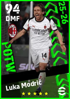 Luka Modric eFootball 2026 player card — 94 OVR DMF