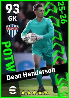 Dean Henderson eFootball 2026 player card — 93 OVR GK