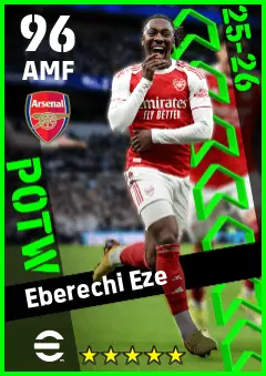 Eberechi Eze eFootball 2026 player card — 96 OVR AMF