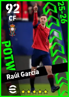 Raul Garcia eFootball 2026 player card — 92 OVR CF