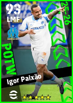 Igor Paixao eFootball 2026 player card — 93 OVR LMF