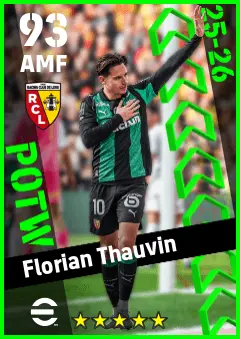 Florian Thauvin eFootball 2026 player card — 93 OVR AMF