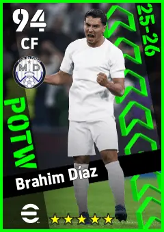 Brahim Diaz eFootball 2026 player card — 94 OVR CF