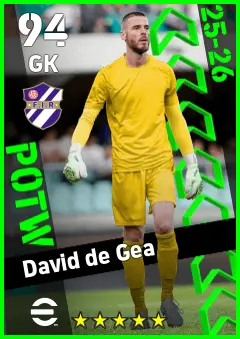 David de Gea eFootball 2026 player card — 94 OVR GK
