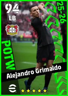 Alejandro Grimaldo eFootball 2026 player card — 94 OVR LB