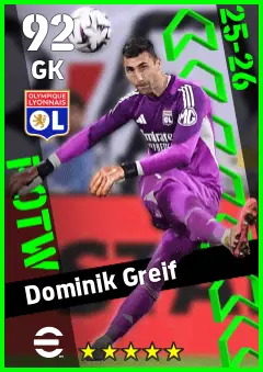 Dominik Greif eFootball 2026 player card — 92 OVR GK