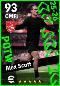 Alex Scott eFootball 2026 player card — 93 OVR CMF
