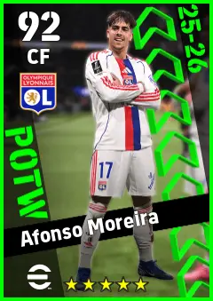 Afonso Moreira eFootball 2026 player card — 92 OVR CF