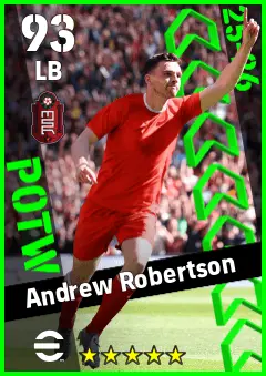 Andrew Robertson eFootball 2026 player card — 93 OVR LB