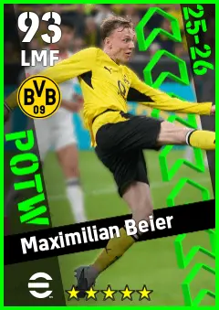 Maximilian Beier eFootball 2026 player card — 93 OVR LMF