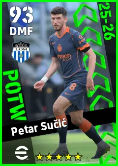 Petar Sucic eFootball 2026 player card — 93 OVR DMF