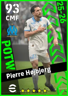 Pierre Hojbjerg eFootball 2026 player card — 93 OVR CMF