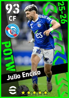 Julio Enciso eFootball 2026 player card — 93 OVR CF