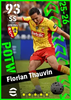 Florian Thauvin eFootball 2026 player card — 93 OVR SS