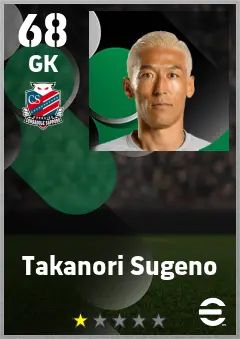 Takanori Sugeno eFootball 2026 player card — 68 OVR GK