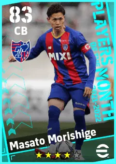 Masato Morishige eFootball 2026 player card — 83 OVR CB