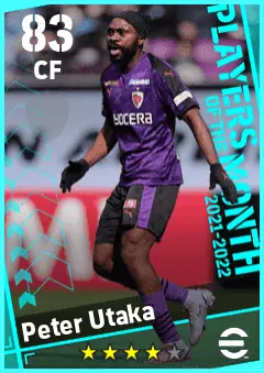 Peter Utaka eFootball 2026 player card — 83 OVR CF