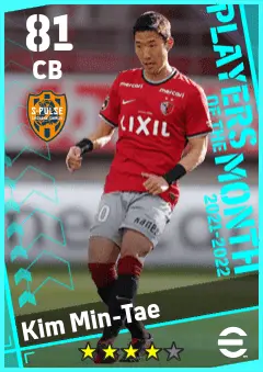 Kim Min-Tae eFootball 2026 player card — 81 OVR CB