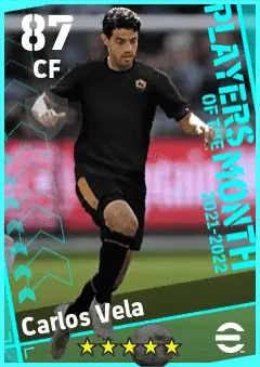 Carlos Vela eFootball 2026 player card — 87 OVR CF