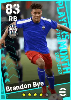 Brandon Bye eFootball 2026 player card — 83 OVR RB