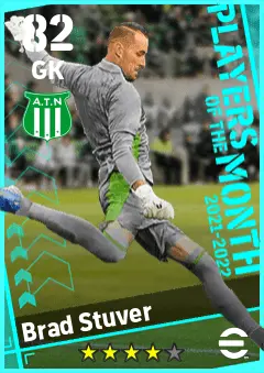 Brad Stuver eFootball 2026 player card — 82 OVR GK