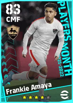 Frankie Amaya eFootball 2026 player card — 83 OVR CMF