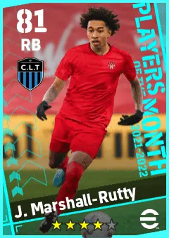 J. Marshall-Rutty eFootball 2026 player card — 81 OVR RB