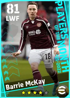 Barrie McKay eFootball 2026 player card — 81 OVR LWF