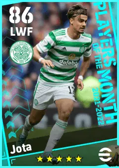 Jota eFootball 2026 player card — 86 OVR LWF