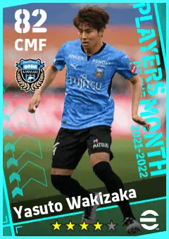 Yasuto Wakizaka eFootball 2026 player card — 82 OVR CMF