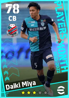 Daiki Miya eFootball 2026 player card — 78 OVR CB
