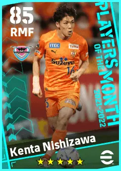 Kenta Nishizawa eFootball 2026 player card — 85 OVR RMF