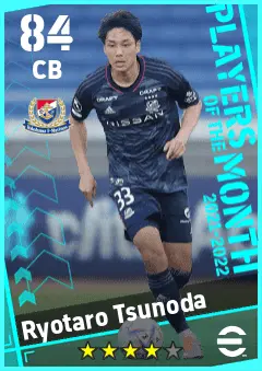 Ryotaro Tsunoda eFootball 2026 player card — 84 OVR CB