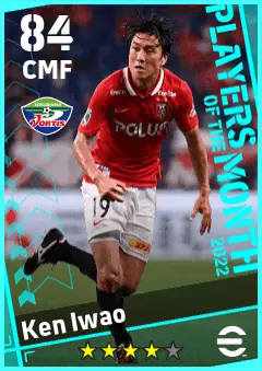 Ken Iwao eFootball 2026 player card — 84 OVR CMF