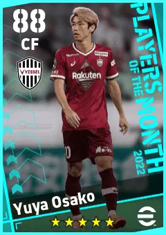 Yuya Osako eFootball 2026 player card — 88 OVR CF