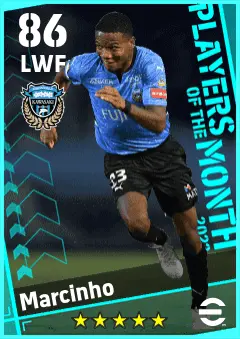 Marcinho eFootball 2026 player card — 86 OVR LWF