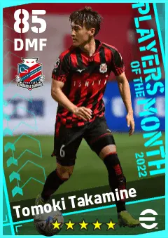 Tomoki Takamine eFootball 2026 player card — 85 OVR DMF