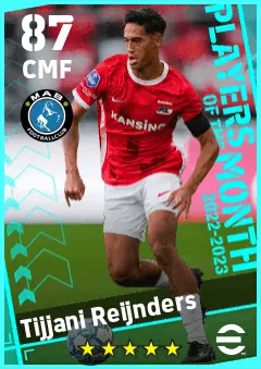 Tijjani Reijnders eFootball 2026 player card — 87 OVR CMF