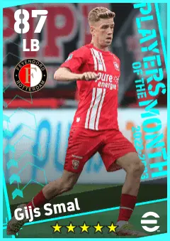 Gijs Smal eFootball 2026 player card — 87 OVR LB