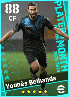 Younes Belhanda eFootball 2026 player card — 88 OVR CF